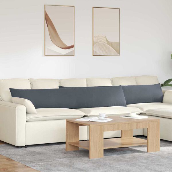vidaXL Sofa Kussens 2 stuks Donkergrijs 200 x 40 cm Cordstof