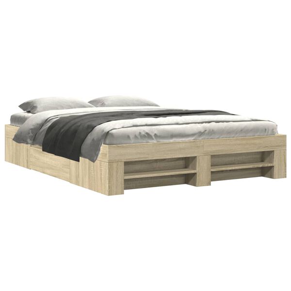 vidaXL Bedframe zonder matras hout sonoma eikenkleurig 160x200 cm