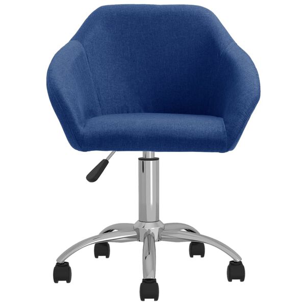 vidaXL Eetkamerstoelen 2 st draaibaar stof blauw