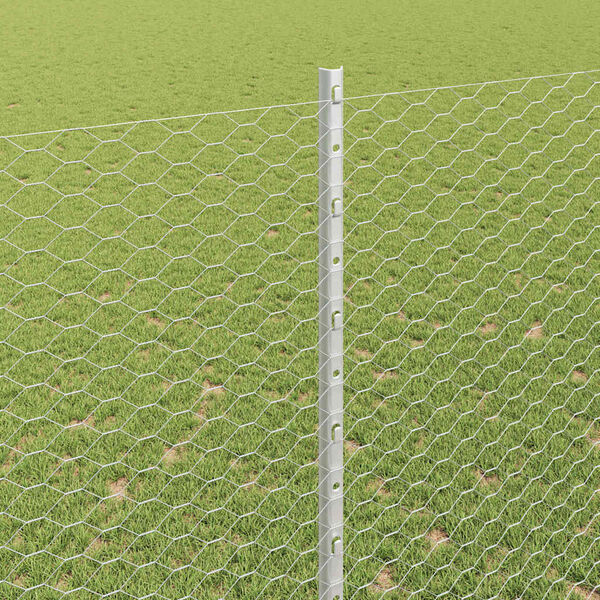 vidaXL Hek en paal Zilver 1,6 x 100 m Staal