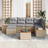vidaXL Tuin Sofa Set met kussen 7 pcs beige en lichtgrijs Poly Rattan