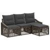 vidaXL Tuinbankenset 4 st Grijs poly rattan