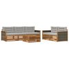 vidaXL Buiten bankenset 6 st Naturel en lichtgrijs