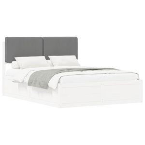vidaXL Bedframe met Gevoerd Hoofdgedeelte Zwart 75 x 190 cm