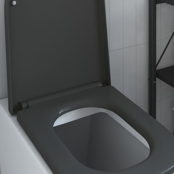 vidaXL Toiletzitting Antraciet 47,5 x 35 x 3,6 cm Duroplast