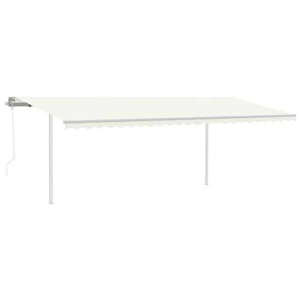 vidaXL Luifel automatisch met LED en windsensor 6x3,5 m crèmekleurig