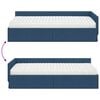 vidaXL Hoekbedframe met Matras Anders met hoofdeinde 2 pcs Blauw Stof