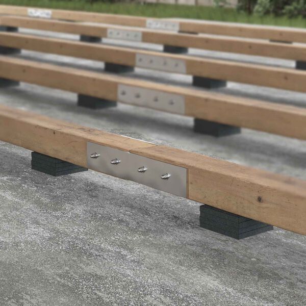 vidaXL Rubber granulaat patio pad Zwart 9 x 9 x 1 cm Rubber