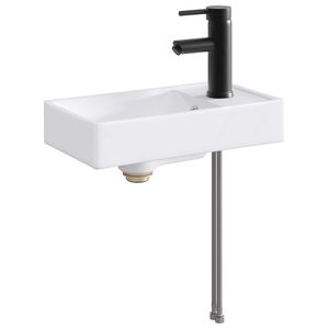 vidaXL Badkamer Waskom Mat Zwart 40,5 x 22,5 x 11,5 cm Metaal