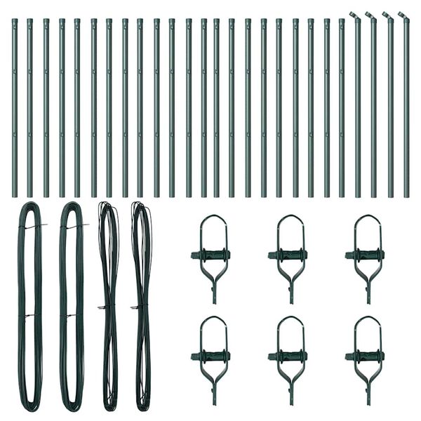 vidaXL Afrasteringspaal 26 pcs Groen 3,2 x 3,2 x 100 cm