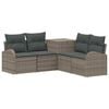 vidaXL Bankstel 5 st Grijs en Donkergrijs Poly Rattan en Staal