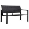 vidaXL Tuinbank hout-look 120 cm HDPE zwart