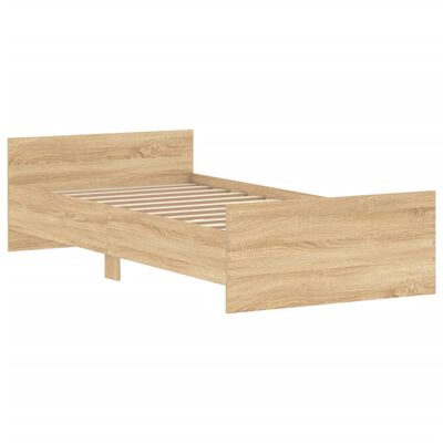 vidaXL Bedframe bewerkt hout sonoma eikenkleurig 100x200 cm