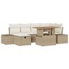 vidaXL Tuinbankenset 7 st Beige poly rattan