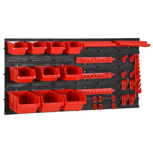 vidaXL 35-delige Sorteersysteemset 77x39 cm polypropeen rood en zwart