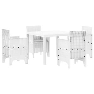 vidaXL Tuin Eetset 5 st Wit Polypropyleen