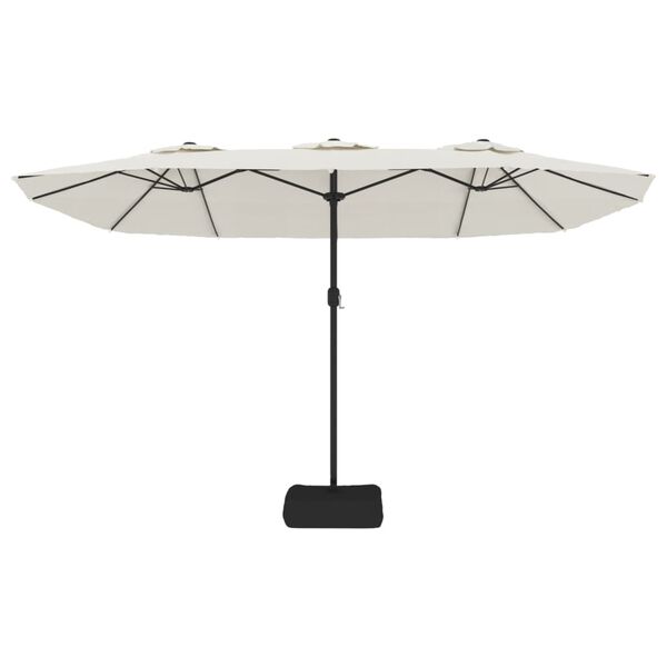 vidaXL Parasol dubbel 449x265 cm zandwit