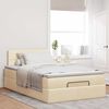 vidaXL Ottoman bed met matras en LED's 120x200cm stof cr&egrave;mekleurig