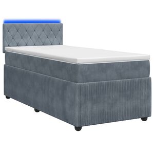 vidaXL Boxspringbed met matras Donkergrijs 80 x 200 cm Fluweel