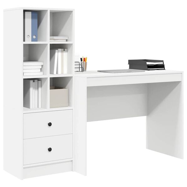 vidaXL Bureau met lade 2 pcs Wit