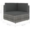 vidaXL 4-delige Loungeset met kussens poly rattan grijs