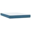 vidaXL Boxspring met matras fluweel donkerblauw 140x210 cm