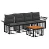 vidaXL Buiten bank set 5 st Zwart en Donker Grijs Polyester