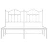 vidaXL Bedframe met hoofdbord metaal wit 150x200 cm