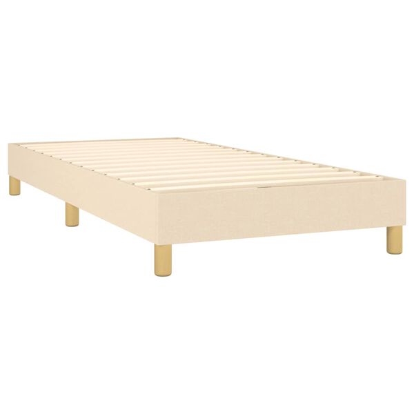 vidaXL Boxspring met matras stof cr&egrave;mekleurig 100x200 cm