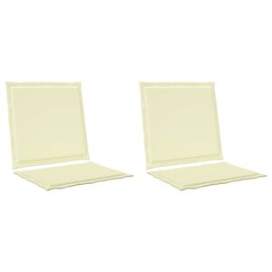 vidaXL Zit- en Rugkussens 2 pcs Cr&egrave;mekleurig 47 x 45 x 2 cm Polyester