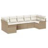 vidaXL Tuin Sofa Set met kussen 7 pcs Beige Poly riet