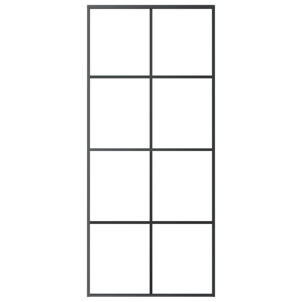 vidaXL Schuifdeur 90x205 cm aluminium en ESG-glas zwart