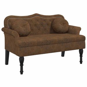 vidaXL Bank met kussens bruin 120,5x65x75 cm kunstsu&egrave;de