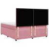 vidaXL Boxspring met matras fluweel roze 200x200 cm