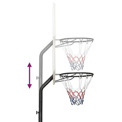 vidaXL Basketbalstandaard 282-352 cm polyethyleen wit