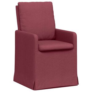 vidaXL Eettafelstoelen 2 st Stof Wijnrood 57 x 67 x 98 cm