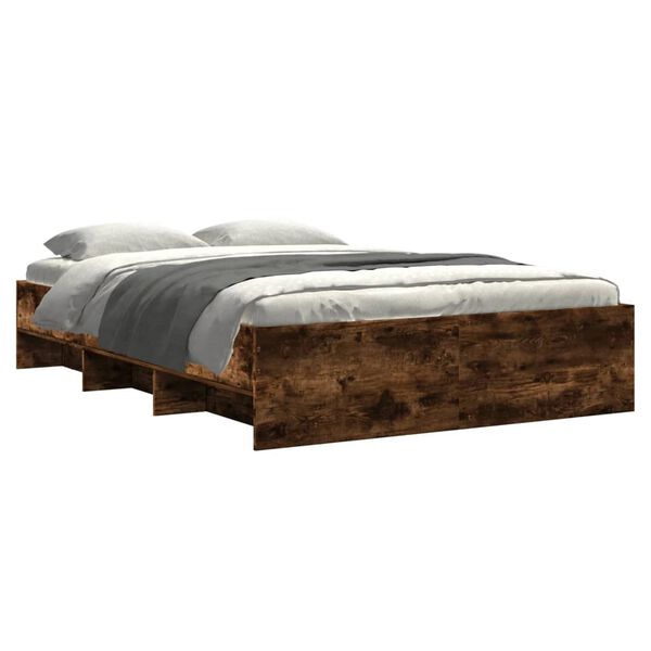 vidaXL Bedframe zonder matras hout gerookt eikenkleurig 120x190 cm