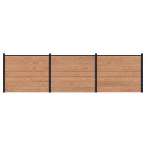 vidaXL Hekpaneel 3 pcs WPC en Aluminium Bruin