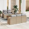 vidaXL Tuinbankenset met opslag 6 pcs Beige en Licht Grijs poly rattan