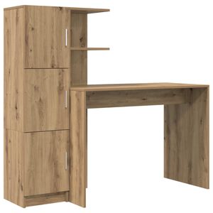 vidaXL Bureau Artisan Eiken 133.5 x 50 x 124 cm 2 st