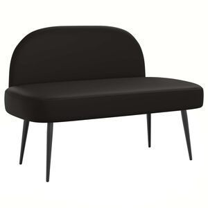 vidaXL Beklede bank met rugleuning Zwart 110 x 60 x 76 cm Kunstleer