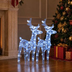 vidaXL Kerstrendieren 2 st 80 LED's acryl koudwit