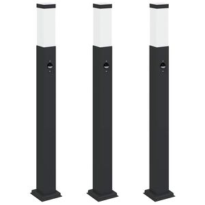 vidaXL Bolderverlichting met sensor 3 stuks 80 cm Zwart IP44