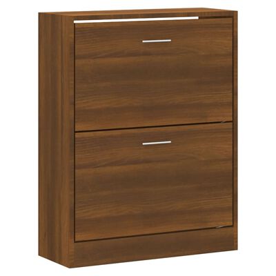 vidaXL Schoenenkast 63x24x81 cm bewerkt hout bruin eikenkleur