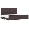 vidaXL Bedframe met hoofdeinde Donkerbruin 200 x 200 cm Stof
