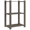 vidaXL Opbergrek 3-laags 60x38x90 cm massief grenenhout grijs