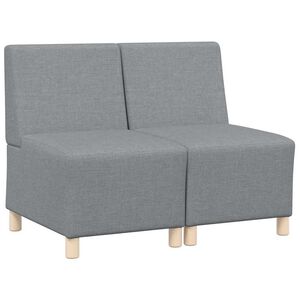 vidaXL Modulaire Bankeenheid Armlos 2 st Lichtgrijs Stof