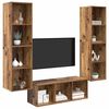 vidaXL Tv-meubelset Wandgemonteerd 3 pcs Oud Hout Bewerkt hout