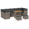vidaXL Tuin Sofa Set 10 pcs Grijs Poly rattan en gepoedercoat staal