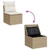 vidaXL Bankstel met kussen met opslag 6 pcs Beige en Cr&egrave;me poly rattan